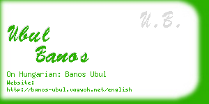 ubul banos business card